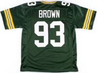 Gilbert Brown Green Bay Packers Custom Football Jersey (In-Stock-Closeout) Size Medium/40 Inch Chest
