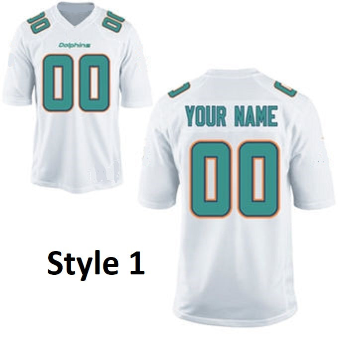 NFL Miami Dolphins Custom Name And Number FireBall Baseball Jersey