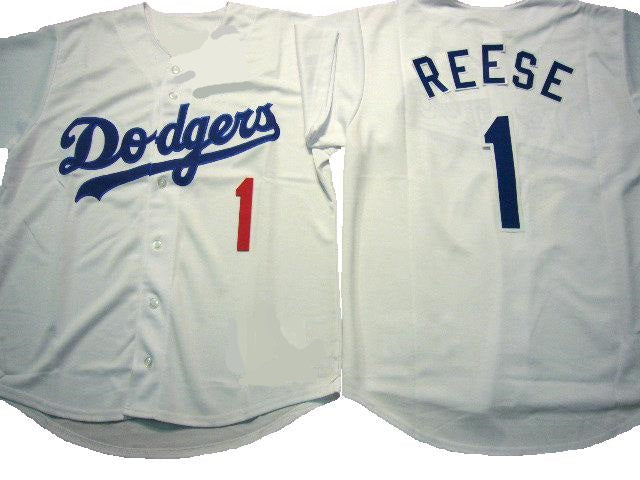 PEE WEE REESE BROOKLYN DODGERS VINTAGE RAWLINGS WHITE BUTTON DOWN JERSEY  SIZE 40