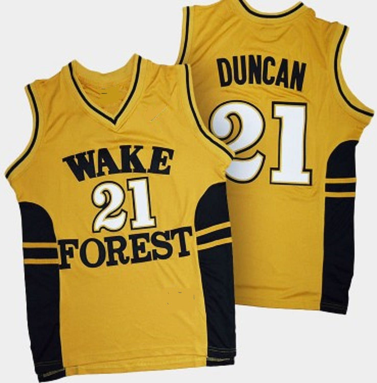 Wake Forest Tim Duncan Adidas 3XL NCAA Basketball Men Jersey Black Stitched  Logo