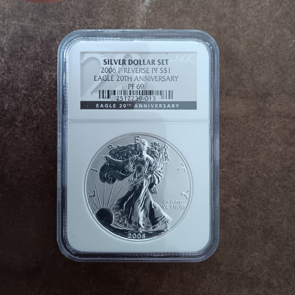 2006 P Reverse Proof 20th Anniversary Edition Silver Eagle - NGC Graded PF69