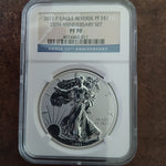 2011 P Reverse Proof American Silver Eagle from the 25th Anniversary Set - Extremely Rare NGC Graded PF 70