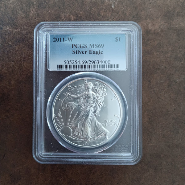 2011 W American Silver Eagle PCGS Graded MS69