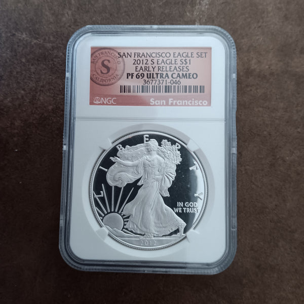 2012 S Proof American Silver Eagle - Early Release - NGC Graded PF69 Ultra Cameo