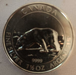 2013 1.5 Troy Ounce Silver 8 Dollar Canada Polar Bear