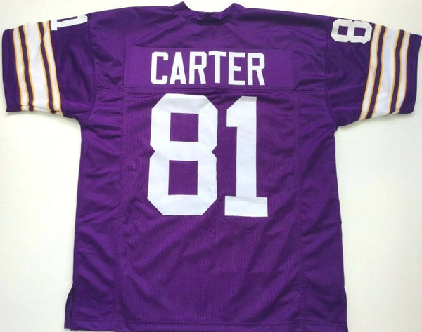 Anthony Carter Unsigned Custom Purple Stitched Football Jersey