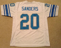 Barry Sanders Unsigned Custom White Stitched Football Jersey