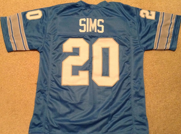 Billy Sims Unsigned Custom Blue Stitched Football Jersey