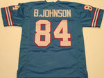 Billy White Shoes Johnson Unsigned Custom Blue Stitched Football Jersey