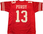 Brock Purdy Unsigned Custom Red Stitched Football Jersey