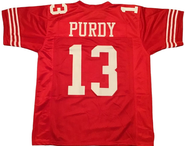 Brock Purdy Unsigned Custom Red Stitched Football Jersey