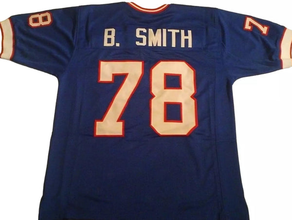Bruce Smith Unsigned Custom Blue Stitched Football Jersey