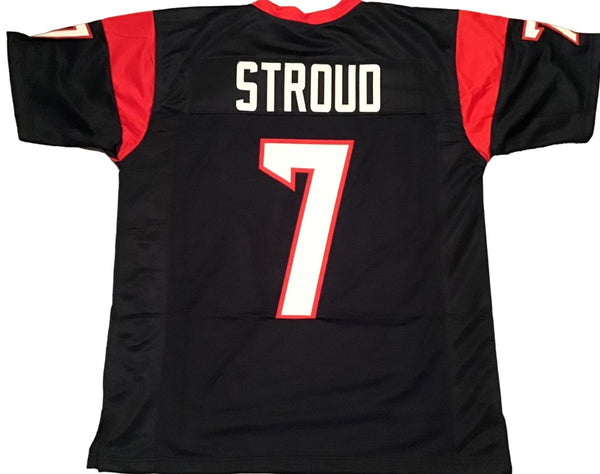CJ Stroud Unsigned Custom Navy Blue Stitched Football Jersey