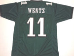 Carson Wentz Unsigned Custom Green Stitched Football Jersey