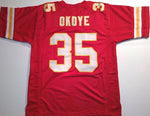 Christian Okoye Unsigned Custom Red Stitched Football Jersey