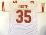 Christian Okoye Unsigned Custom White Stitched Football Jersey