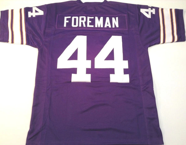Chuck Foreman Unsigned Custom Purple Stitched Football Jersey