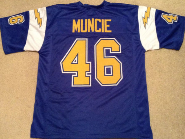 Chuck Muncie Unsigned Custom Blue Stitched Football Jersey