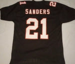 Deion Sanders Unsigned Custom Black Stitched Football Jersey