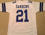 Deion Sanders Unsigned Custom White Stitched Football Jersey