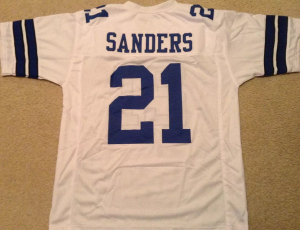 Deion Sanders Unsigned Custom White Stitched Football Jersey
