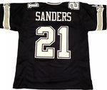 Deion Sanders Unsigned Custom Navy Blue Stitched Football Jersey