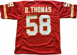 Derrick Thomas Unsigned Custom Red Stitched Football Jersey