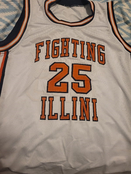 Nick Anderson Fighting Illini Throwback Football Jersey (In-Stock-Closeout) Size XL / 48 Inch Chest.