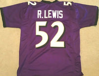 Ray Lewis Unsigned Custom Purple Stitched Football Jersey