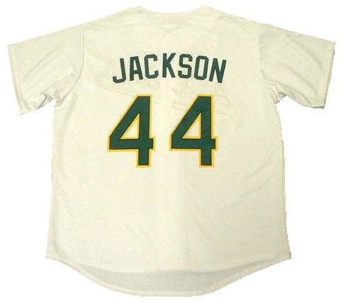 Reggie Jackson Oakland A's Throwback Baseball Jersey (In-Stock-Closeout) Size Large / 44 Inch Chest.