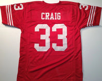 Roger Craig Unsigned Custom Red Stitched Football Jersey