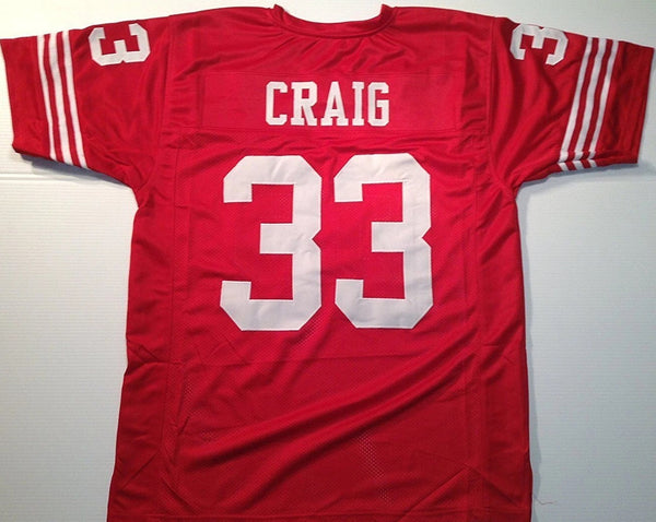 Roger Craig Unsigned Custom Red Stitched Football Jersey