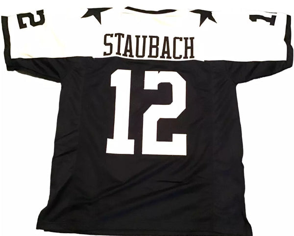 Roger Staubach Unsigned Custom 2 Star Stitched Football Jersey