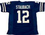 Roger Staubach Unsigned Custom Blue Stitched Football Jersey
