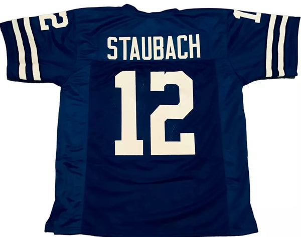 Roger Staubach Unsigned Custom Blue Stitched Football Jersey