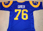 Rosie Grier Unsigned Custom Blue Stitched Football Jersey