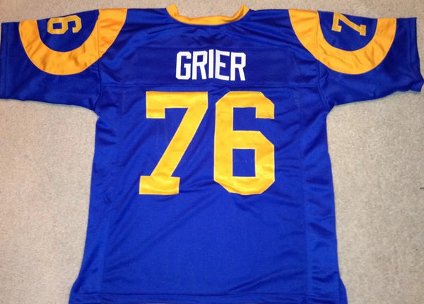 Rosie Grier Unsigned Custom Blue Stitched Football Jersey
