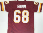 Russ Grimm Unsigned Custom Burgandy Stitched Football Jersey