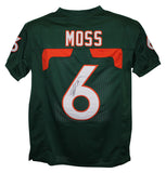 Santana Moss Miami Hurricanes Throwback Football Jersey (In-Stock-Closeout) Size Large / 44 Inch Chest.