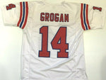 Steve Grogan Unsigned Custom White Stitched Football Jersey