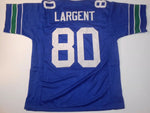 Steve Largent Unsigned Custom Blue Stitched Football Jersey