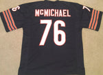 Steve McMichael Unsigned Custom Navy Blue Stitched Football Jersey