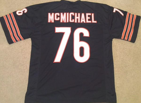 Steve McMichael Unsigned Custom Navy Blue Stitched Football Jersey