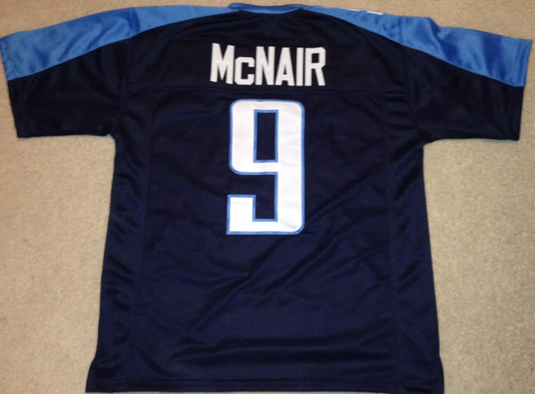 Steve McNair Unsigned Custom Dark Blue Stitched Football Jersey