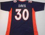 Terrell Davis Unsigned Custom Blue Stitched Football Jersey