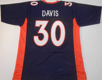 Terrell Davis Unsigned Custom Blue Stitched Football Jersey