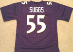 Terrell Suggs Unsigned Custom Purple Stitched Football Jersey