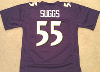Terrell Suggs Unsigned Custom Purple Stitched Football Jersey