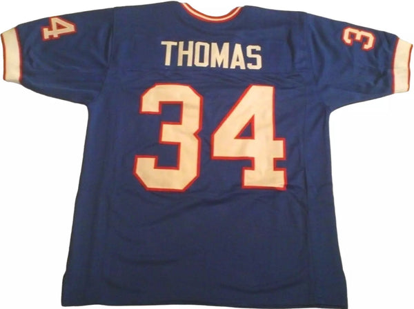 Thurman Thomas Unsigned Custom Blue Stitched Football Jersey