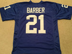 Tiki Barber Unsigned Custom Blue Stitched Football Jersey